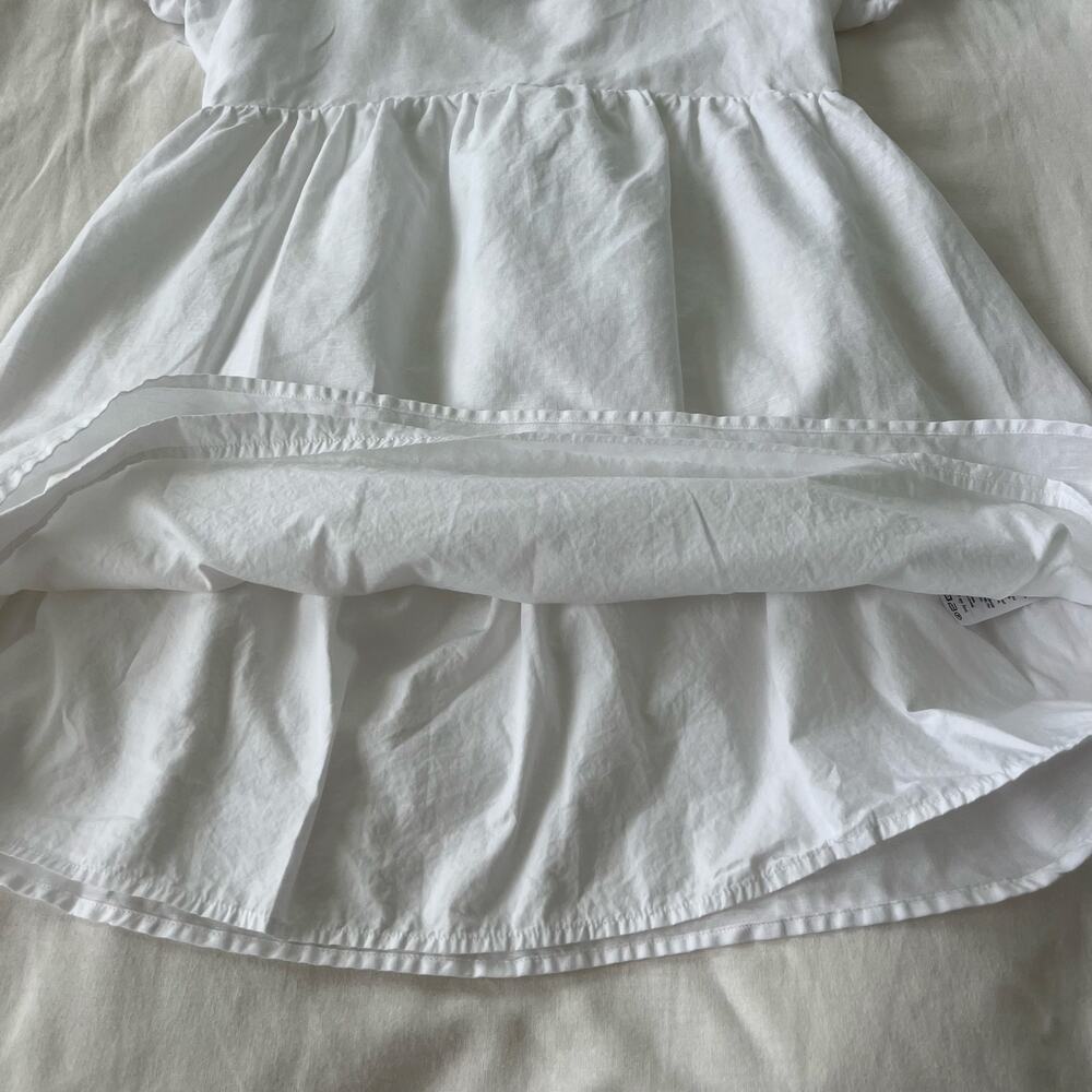 Aritzia Sunday Best NWT Saida White Puff Sleeve Back Tie Mini Dress Size Large - Picture 11 of 14